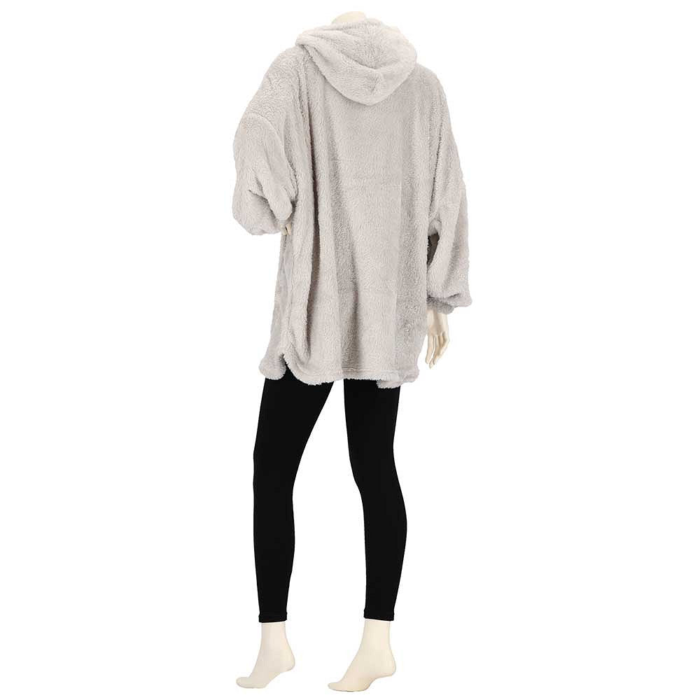 Oversized fleece hoodie lichtgrijs