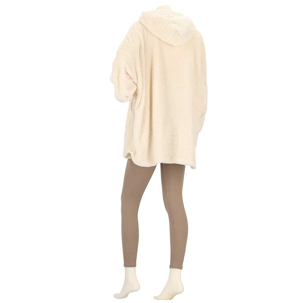 Oversized fleece hoodie naturel