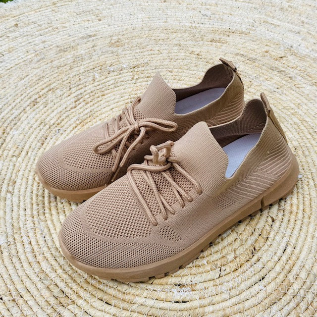 Combideal instapsneaker met veter zwart khaki