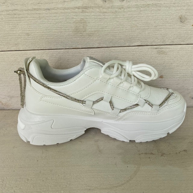 Sneakers met chunky zool wit