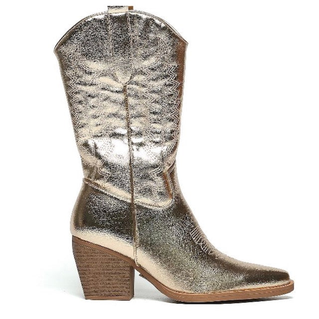 Gave metallic cowboylaarzen goud