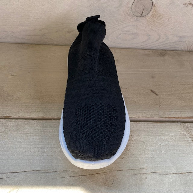 Instapsneakers zwart met leuk motief