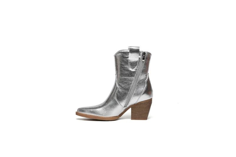 Cowboylaarsje metallic zilver