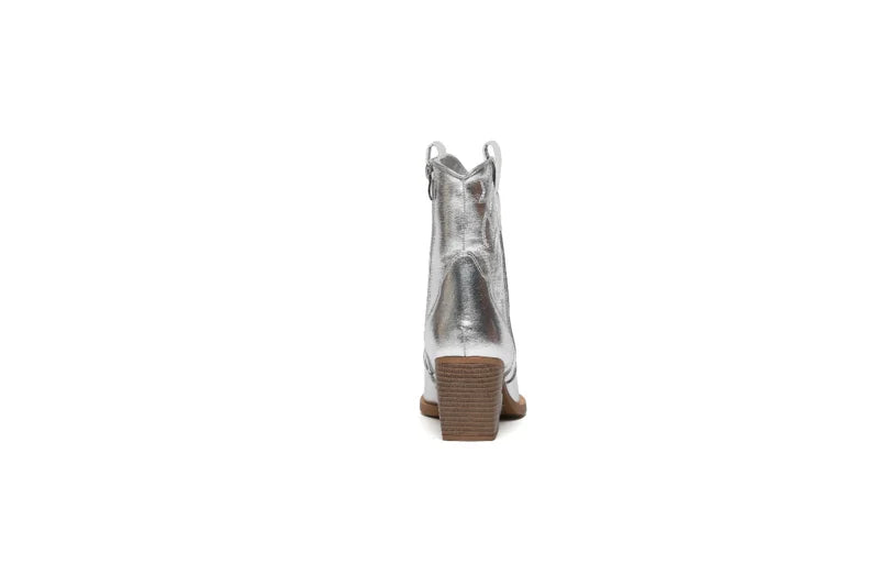 Cowboylaarsje metallic zilver