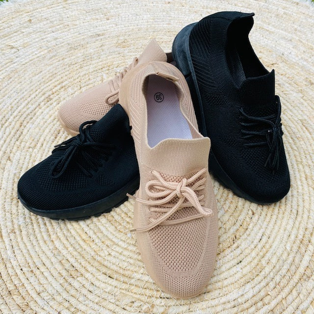 Combideal instapsneaker met veter zwart khaki