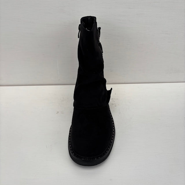 Zwarte boots met flap en gespjes