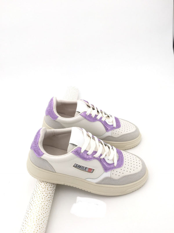 Smile sneakers grijs/ purple