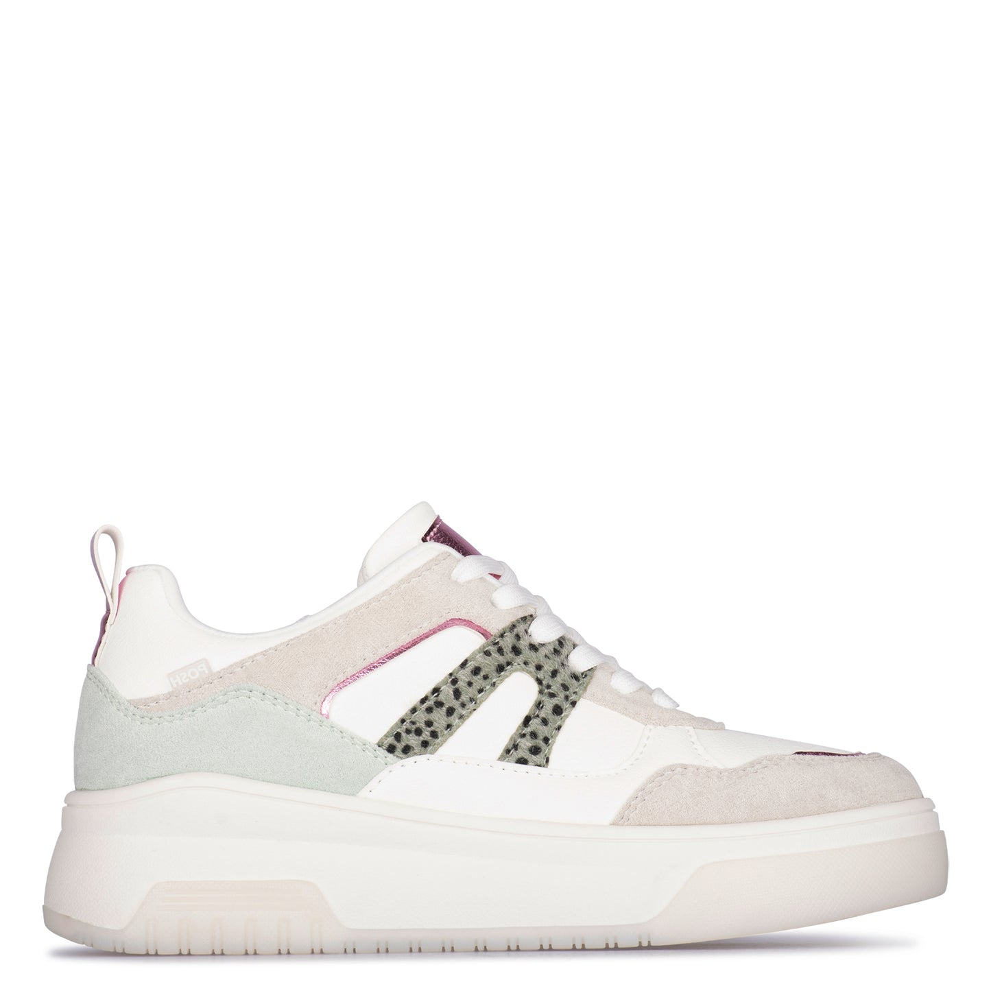 POSH by Poelman sneakers wit met grijs en groen