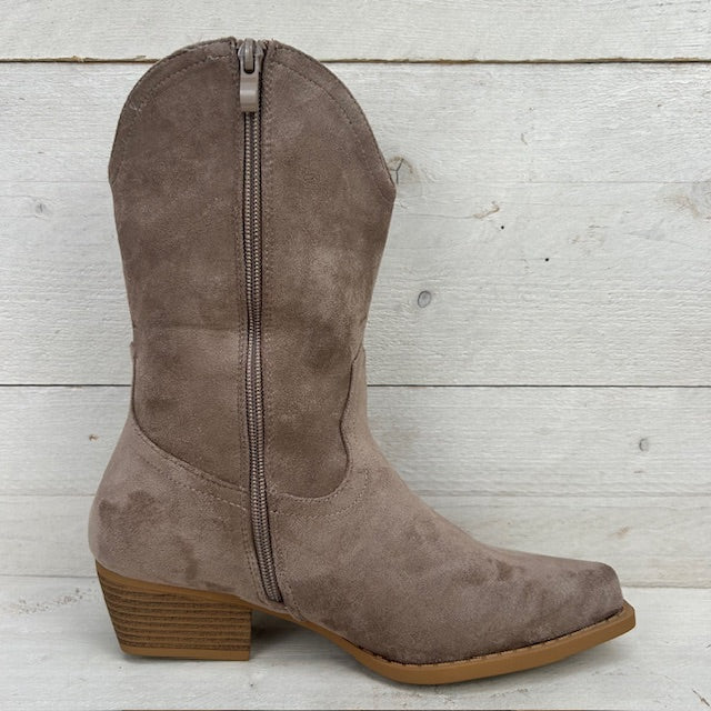 Basic suèdine cowboylaarzen taupe