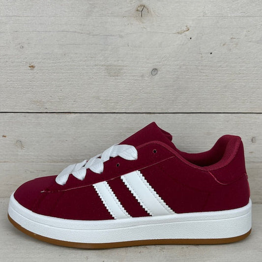 Retro sneaker met witte zool rood