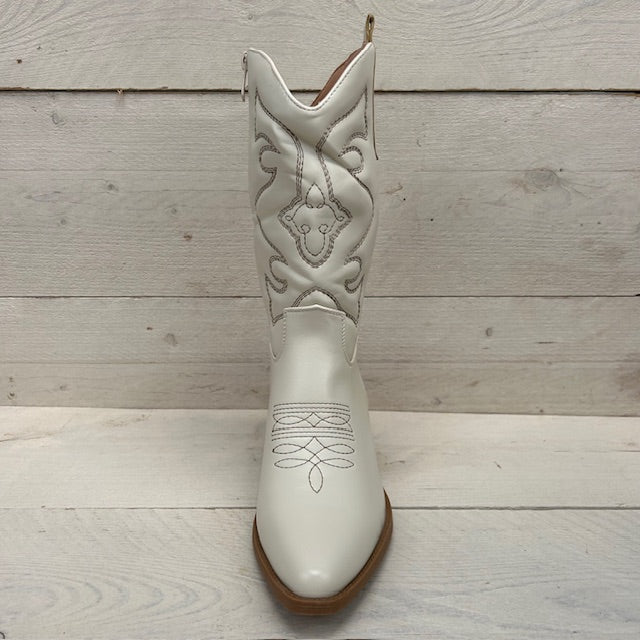 Leatherlook cowboylaarzen met gaaf design beige