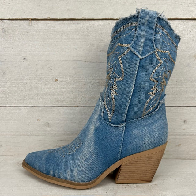Stoere cowboylaarzen light jeans