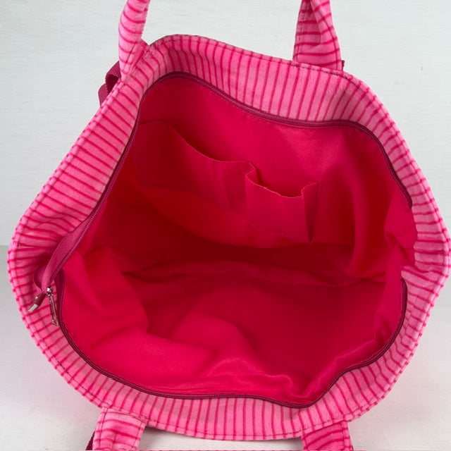 Leuke strandtas met strepen roze