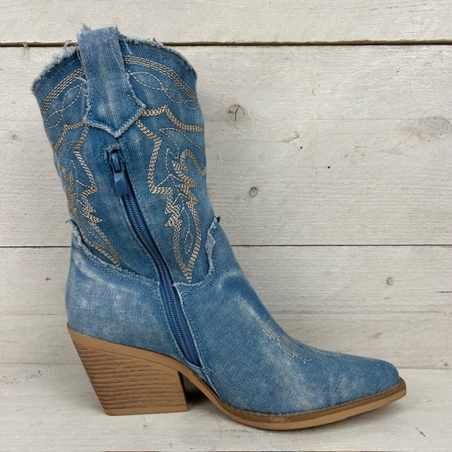Stoere cowboylaarzen light jeans