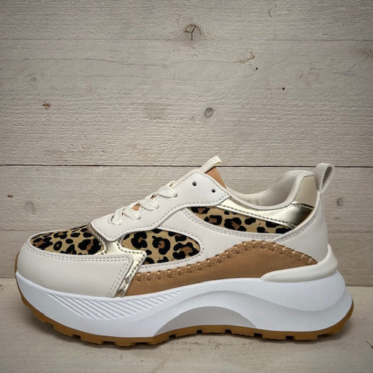 Sportieve sneakers met fraaie afwerking panter