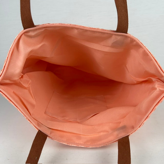 Shopper met gevlochten motief roze