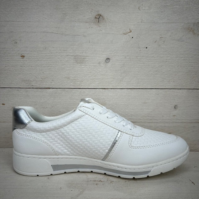Jana sneakers white silver