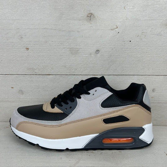 Air sneakers zwart grijs camel (verkrijgbaar van maat 40 t/m maat 45)