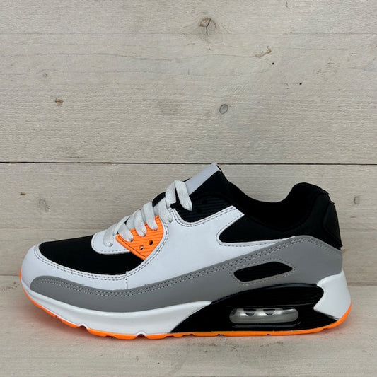 Air sneakers zwart oranje (verkrijgbaar van maat 36 t/m maat 45)