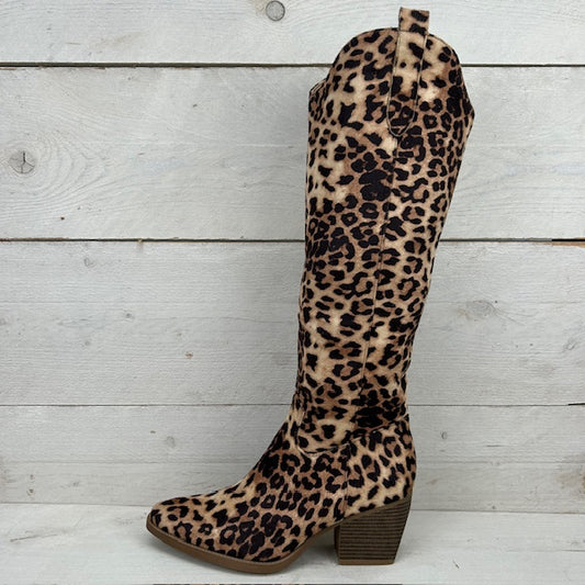 Hoge cowboylaars met trendy design panter