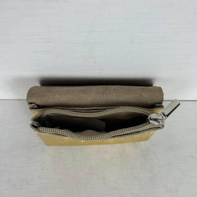 Real leather portemonneetje goud