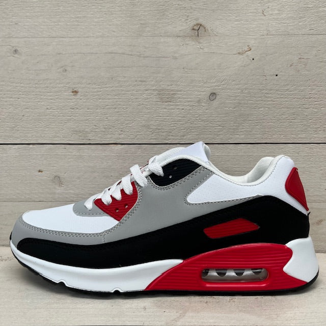 Air sneakers wit zwart rood (verkrijgbaar van maat 36 t/m maat 45)