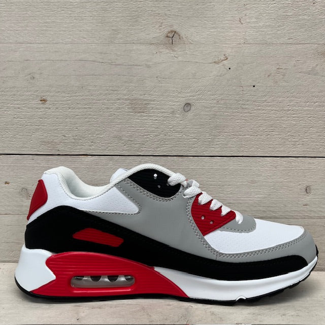 Air sneakers wit zwart rood (verkrijgbaar van maat 36 t/m maat 45)