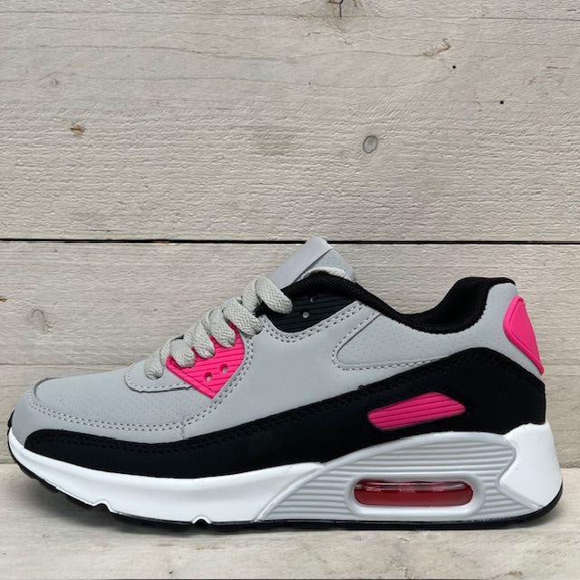 Air sneakers grijs zwart roze