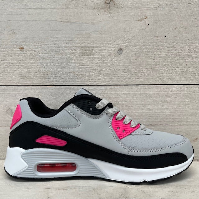 Air sneakers grijs zwart roze