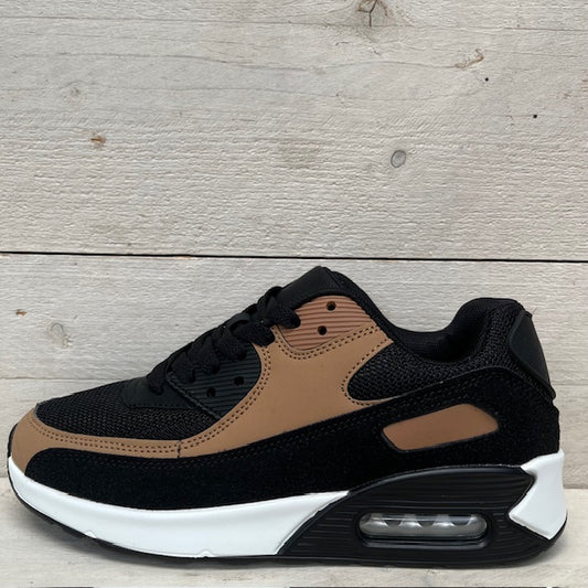 Air sneaker zwart camel