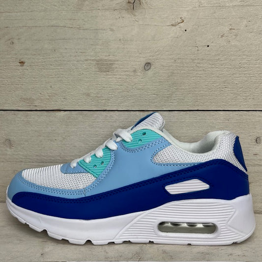 Air sneakers wit blauw