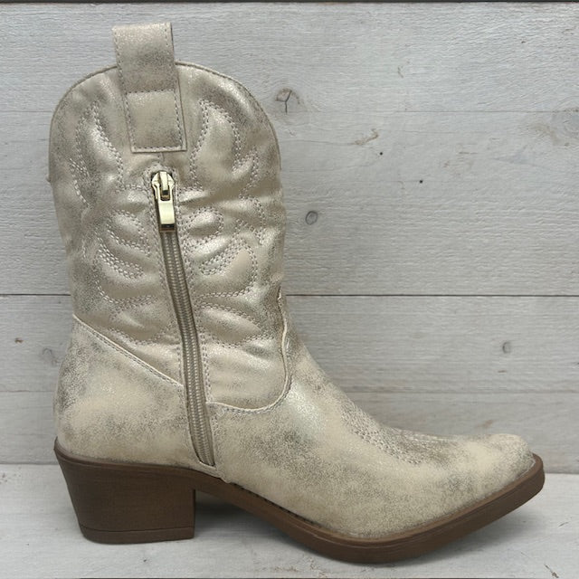 Leuke cowboylaars met print licht goud