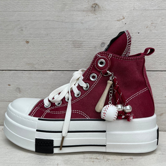 Hoge sneakers wijnrood