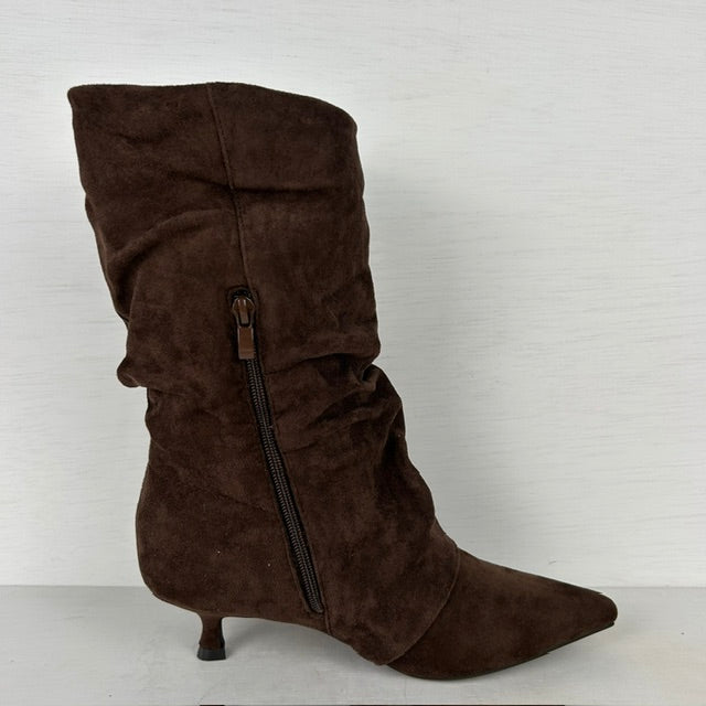 Slouchy cowboylaarzen met franjes bruin