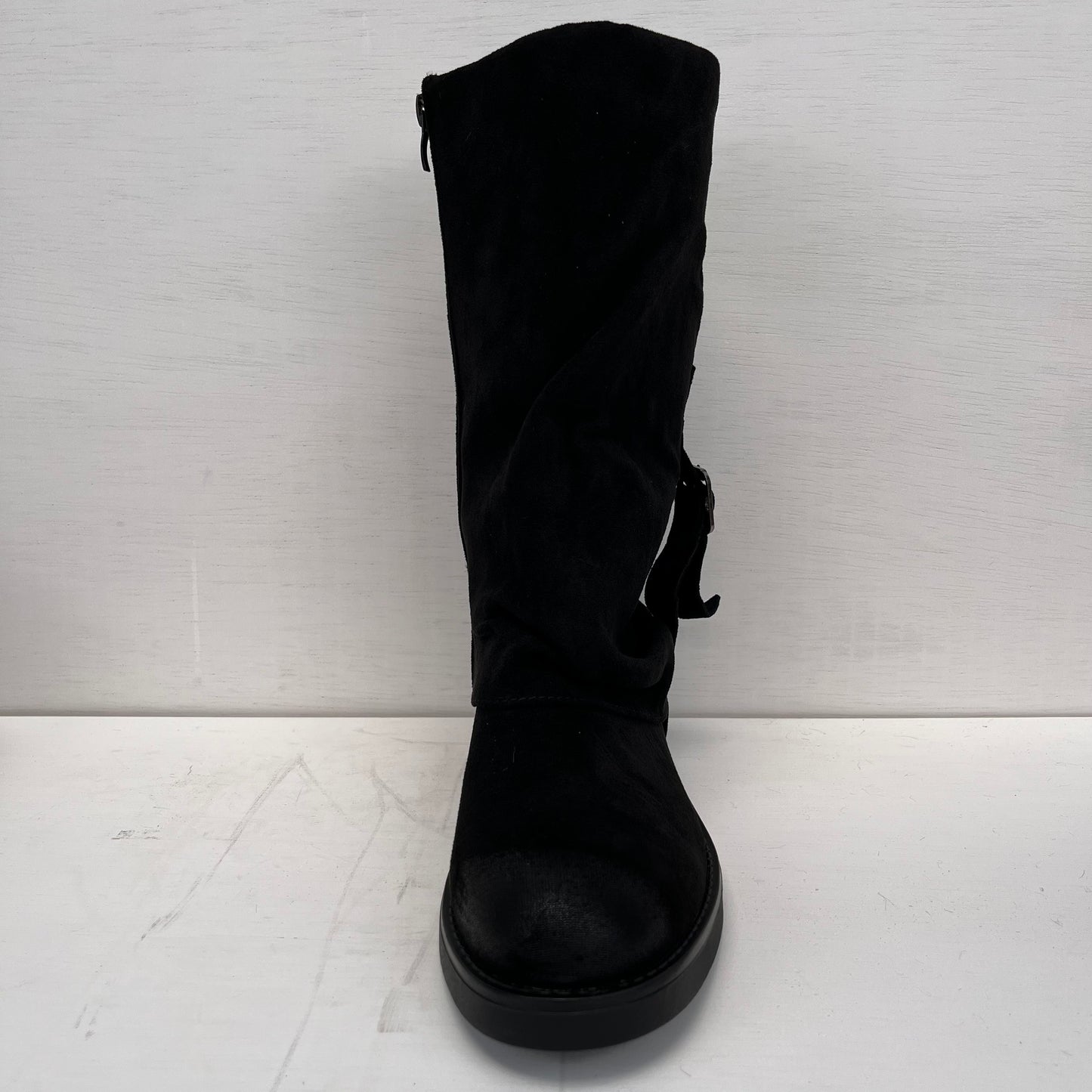 Stoere boots met flap zwart