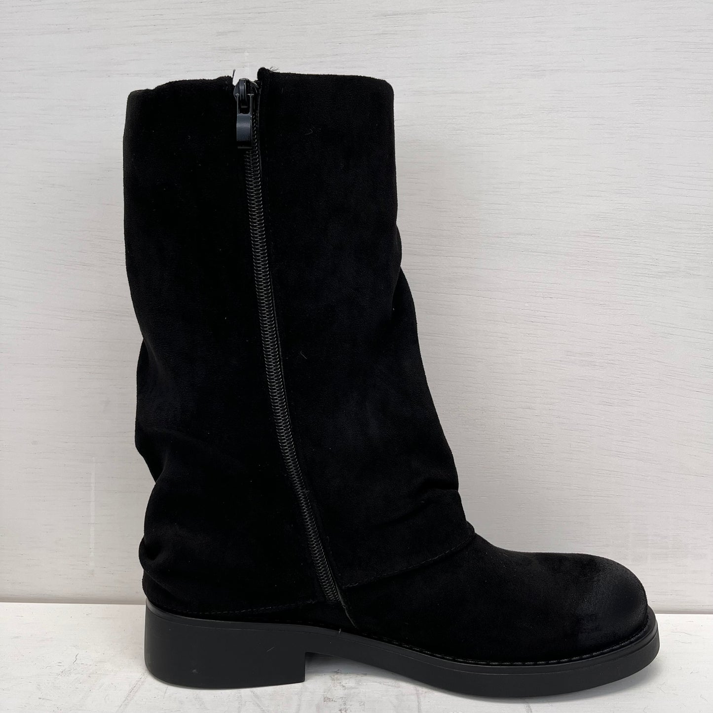 Stoere boots met flap zwart