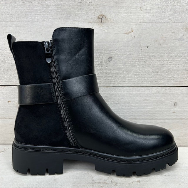 Stoere boots met metallic detail zwart