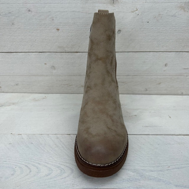 Stoere laarzen met stevige hak khaki