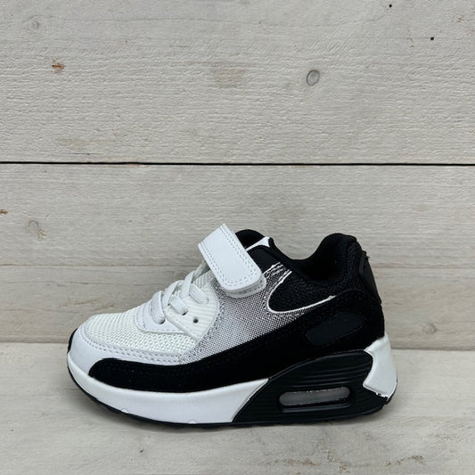 Kids leuke air sneakers wit zwart (maat 24 t/m maat 29)