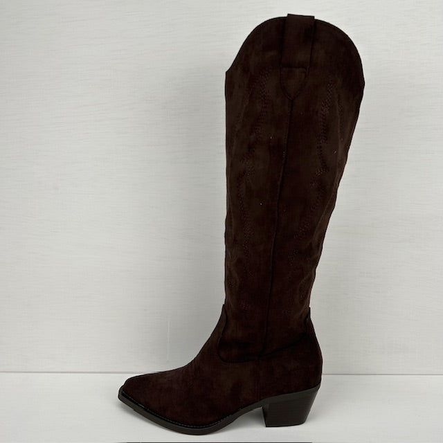 Hoge suèdine cowboylaarzen bruin