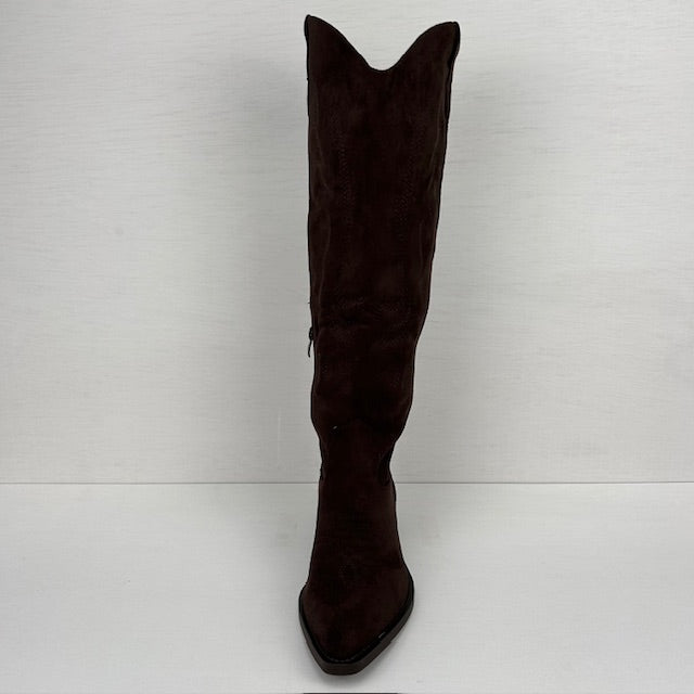 Hoge suèdine cowboylaarzen bruin