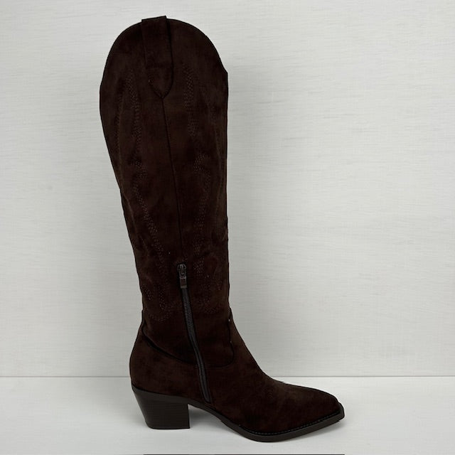 Hoge suèdine cowboylaarzen bruin