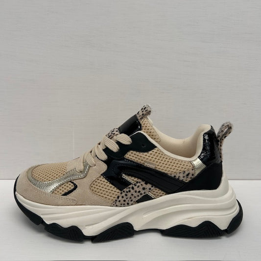 POSH by Poelman sneakers beige met combinatie