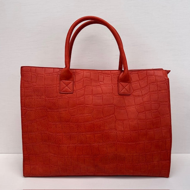 Croco shopper rood
