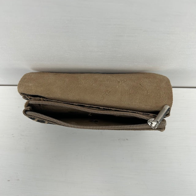 Real leather panter portemonnee taupe