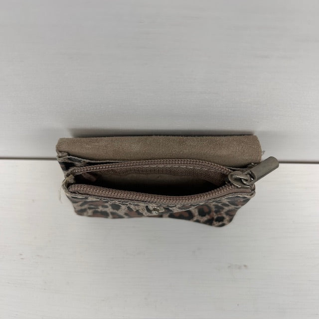 Real leather panter portemonneetje beige
