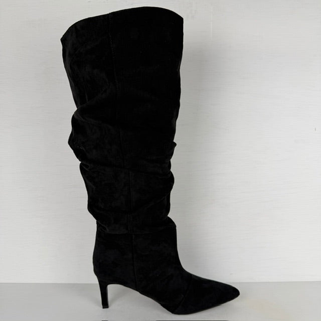 Hoge slouchy laarzen met naaldhakje zwart