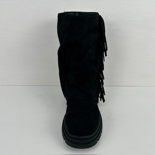 Suèdine boots met leuke flap zwart