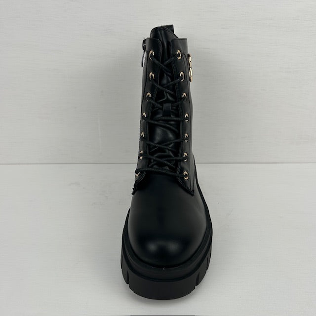 Leatherlook boots met gouden detail zwart