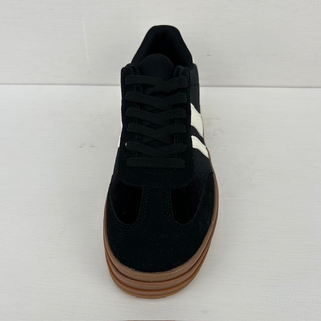Retro sneakers met witte details zwart